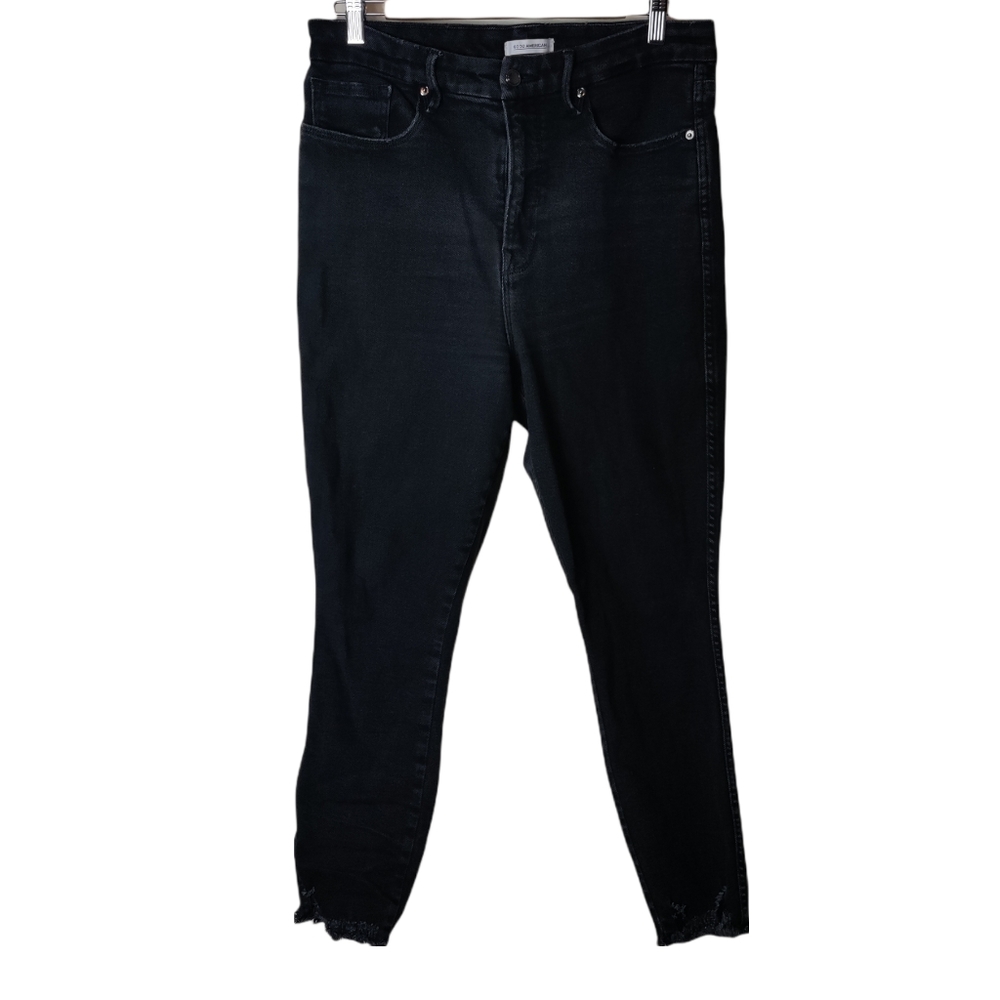 Good American black good curve crop jeans size 14/32